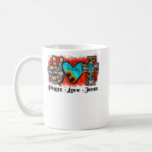 Caneca De Café Paz Ama Jesus Cristo Cristão Engraçado, Amor Como