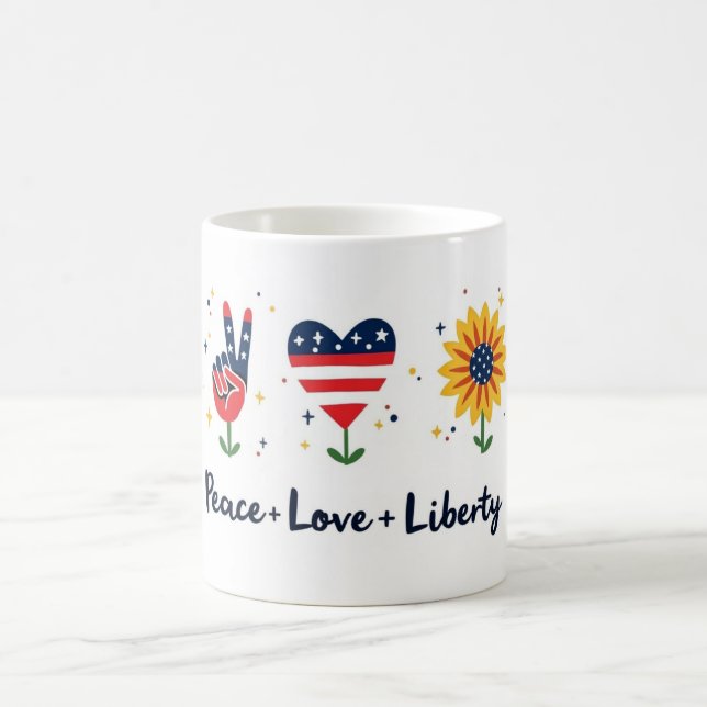 Caneca De Café Paz Ama Libertação Patriótica Mug (Centro)