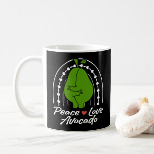 Caneca De Café Paz Amor Abacate Divertido Retro Amante de Abacate