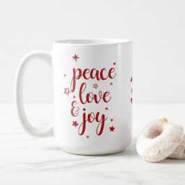 Caneca De Café Paz Amor Alegria Rena