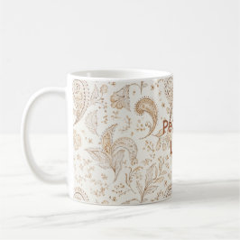 Caneca De Café Paz Amor Boêmio Hippie Anos Sessenta Paisley