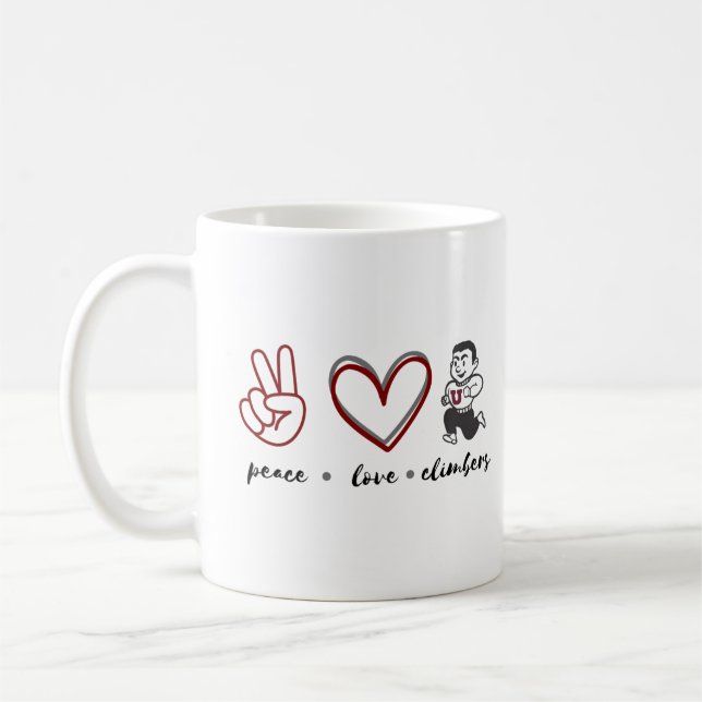 Caneca De Café Paz. Amor. Camiseta Climbers (Esquerda)