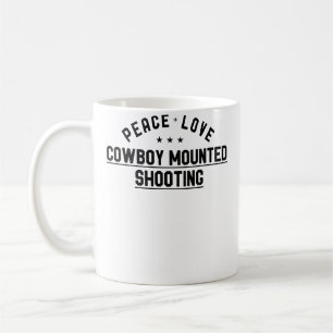 Caneca De Café Paz Amor Cowboy Tiro Montado