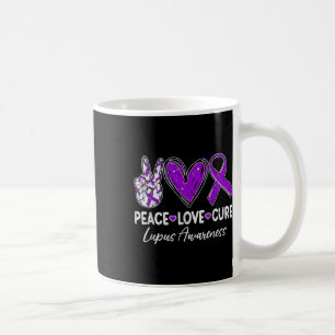 Caneca De Café Paz Amor Cura Consciência Lupus Guerreiro Roxo