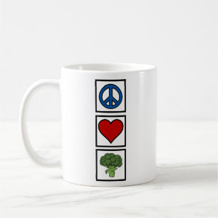 Caneca De Café Paz Amor e Brócolis