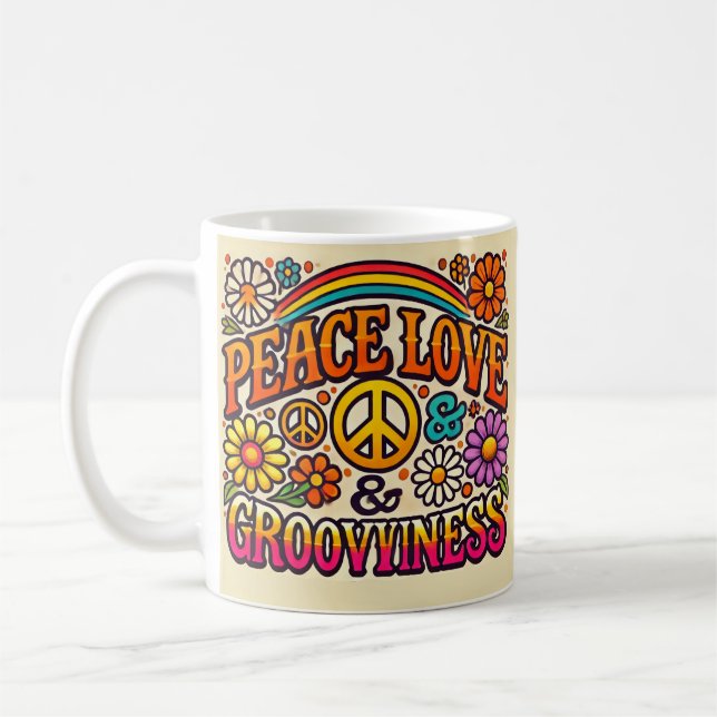 Caneca De Café Paz, Amor e Comportamento (Esquerda)