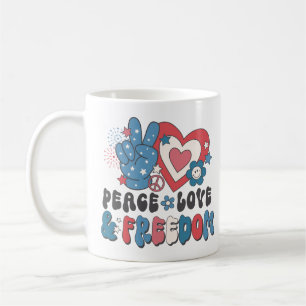 Caneca De Café Paz, amor e liberdade