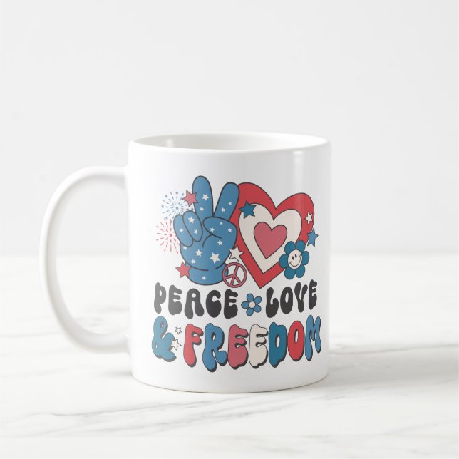 Caneca De Café Paz, amor e liberdade (Esquerda)