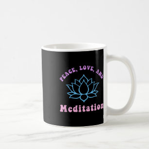 Caneca De Café Paz Amor E Meditação Moda Retro Yoga Nova Era