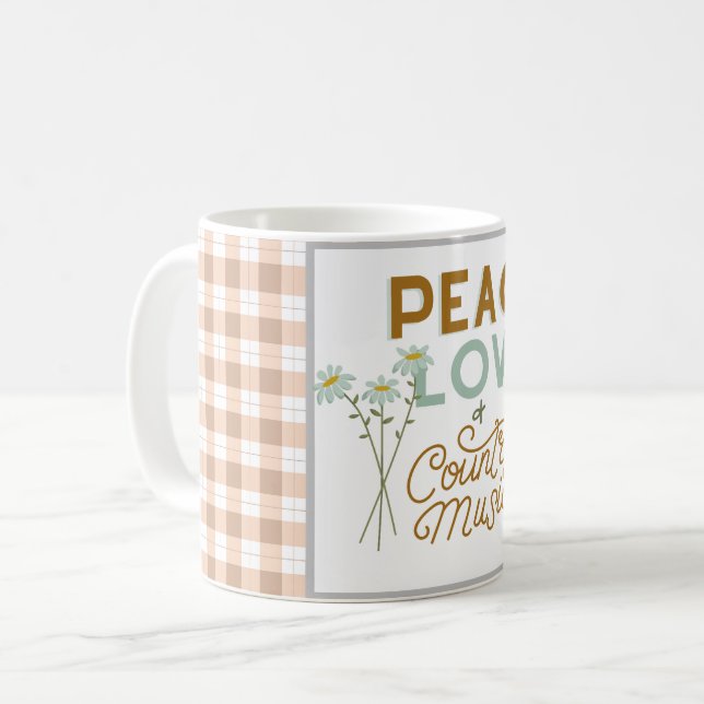 Caneca De Café Paz, amor e música country (Frente Esquerda)