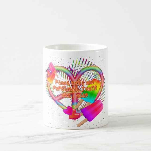 Caneca De Café Paz, amor e picolé (Centro)