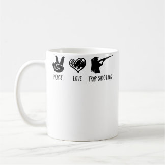 Caneca De Café Paz Amor E Tiro Ao Prato