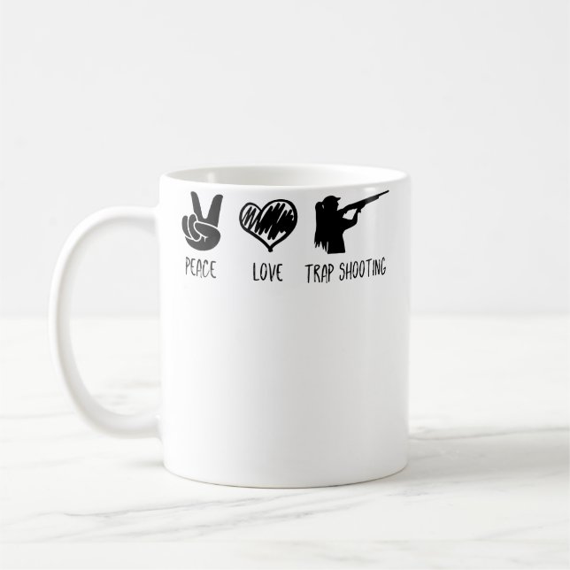 Caneca De Café Paz Amor E Tiro Ao Prato (Esquerda)