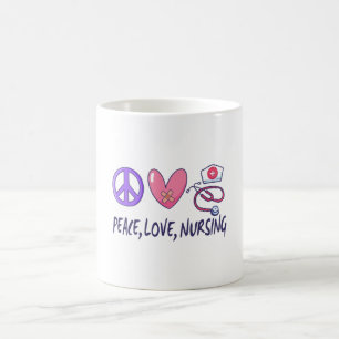 Caneca De Café Paz Amor Enfermagem