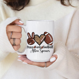 Caneca de Café Paz, Amor, Futebol