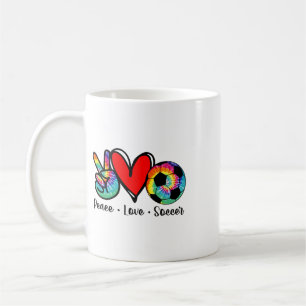 Caneca De Café Paz Amor Futebol Desenho Tie Dye Mulheres Meninas