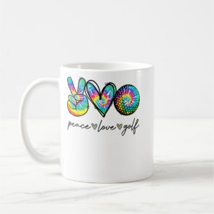 Caneca De Café Paz Amor Golf Tie Dye Cute Golf Amantes