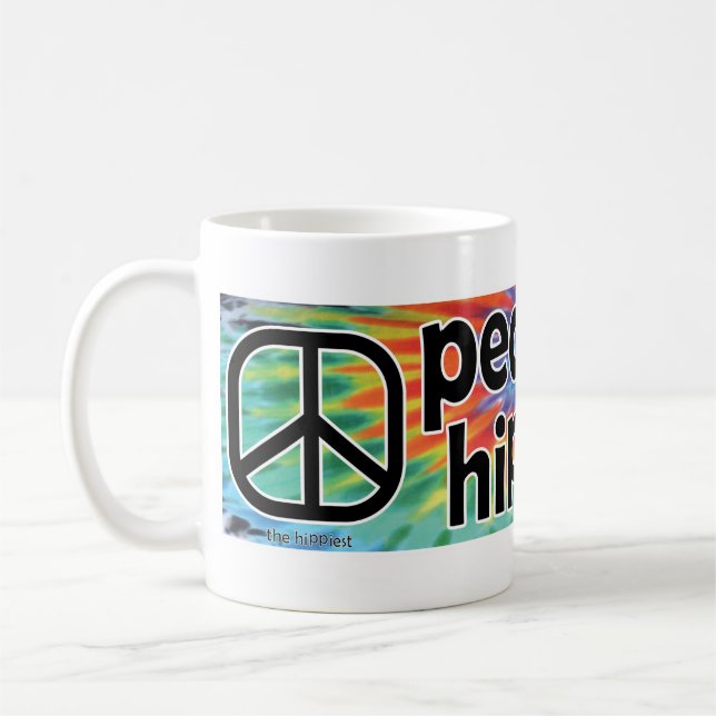 Caneca De Café Paz Amor Hippiee Tie Dye Mug (Esquerda)