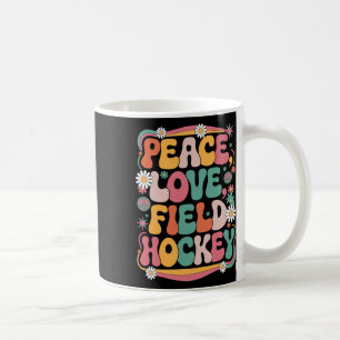 Caneca De Café Paz Amor Hóquei em Campo 70s Hippie Retro Hóquei d