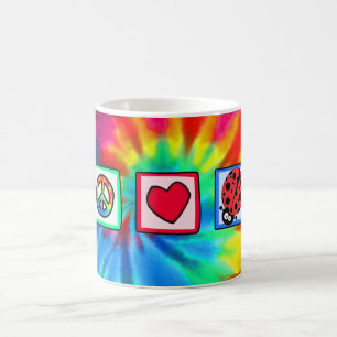 Caneca De Café Paz, amor, joaninhas