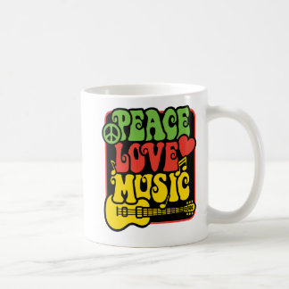 Caneca De Café Paz-Amor-Música de Rasta