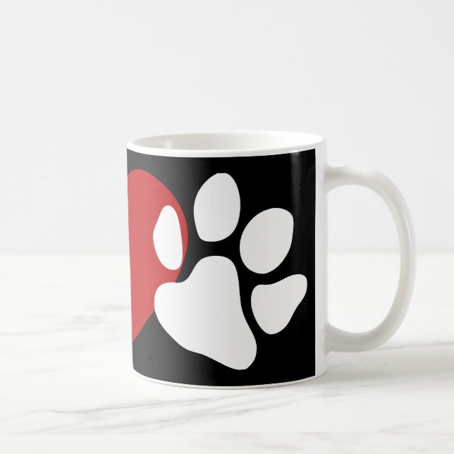 Caneca De Café Paz-Amor-Paw (Direita)