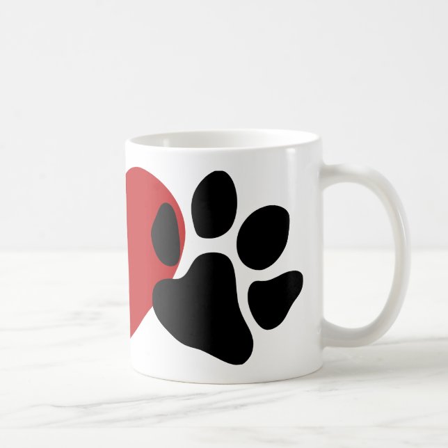Caneca De Café Paz-Amor-Paw (Direita)
