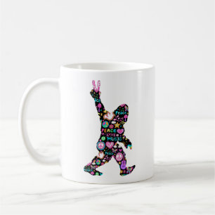Caneca De Café Paz Amor Pé Grande Hippie Divertido Amante do Pé G