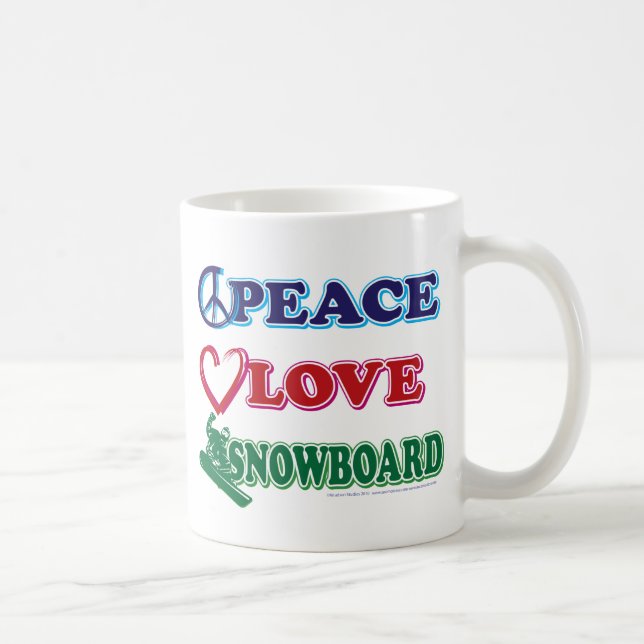Caneca De Café Paz-Amor-Prancha-Neve (Direita)