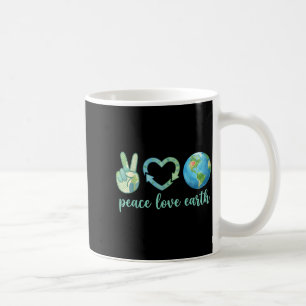 Caneca De Café Paz amor terra eco amigável natureza dia da terra