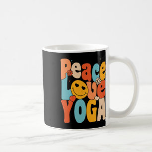 Caneca De Café Paz Amor Yoga Yoga Retro Mães Avó Yoga