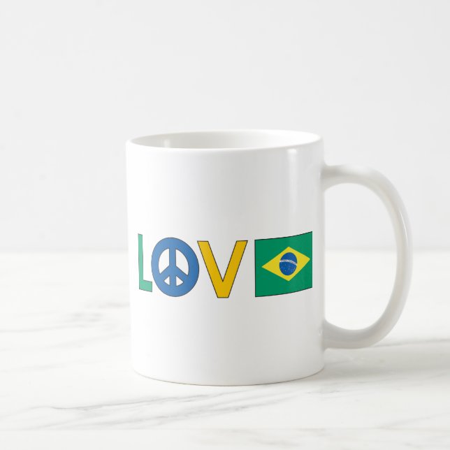 Caneca De Café Paz Brasil do amor (Direita)