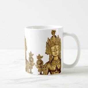 Caneca De Café Paz budista da arte de Tibet da ioga da deusa de