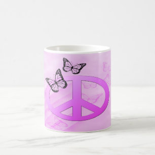 Caneca De Café Paz cor-de-rosa