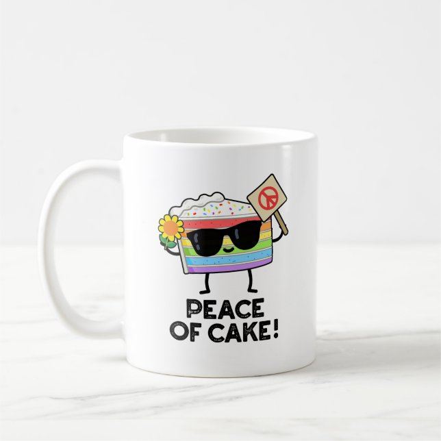 Caneca De Café Paz De Comida Engraçado De Bolo (Esquerda)