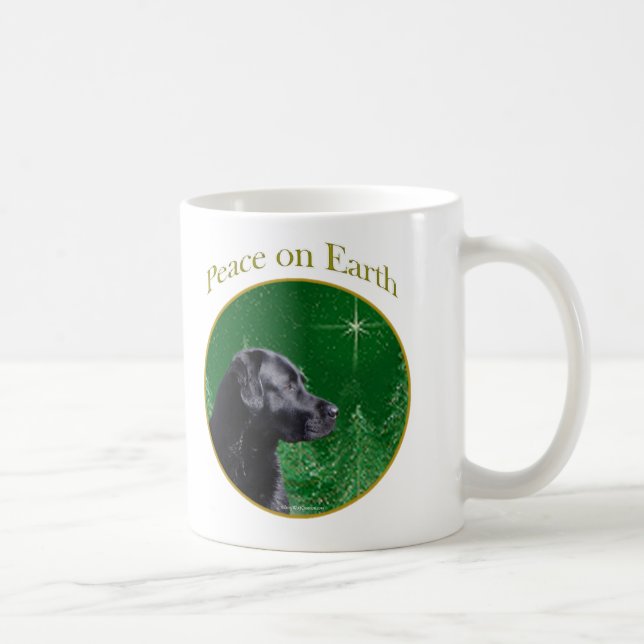 Caneca De Café Paz de Labrador Retriever (preto) (Direita)
