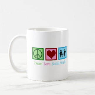 Caneca De Café Paz e Amor Trabalho Social