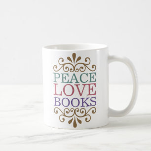 Caneca De Café Paz elegante, amor, livros