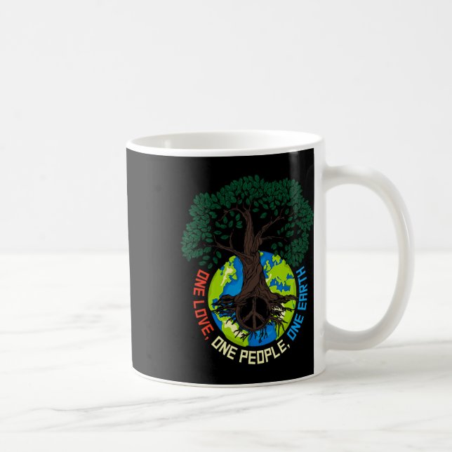 Caneca De Café Paz em Árvore Amor - Proteção Ambiental Terra D (Direita)