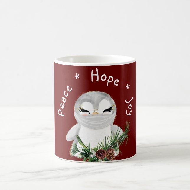 Caneca De Café Paz Esperança Joy Mascarado Pinguim (Centro)