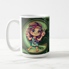 Caneca De Café Paz Hippie