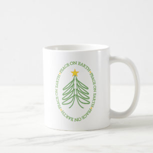 Caneca De Café Paz na Terra Árvore de Férias Modernas e Cotação