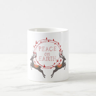 Caneca De Café Paz na Terra Reindeer Holiday