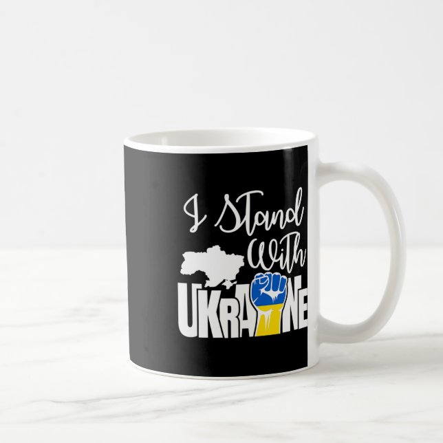 Caneca De Café Paz Na Ucrânia Eu Apoio A Ucrânia  (Direita)
