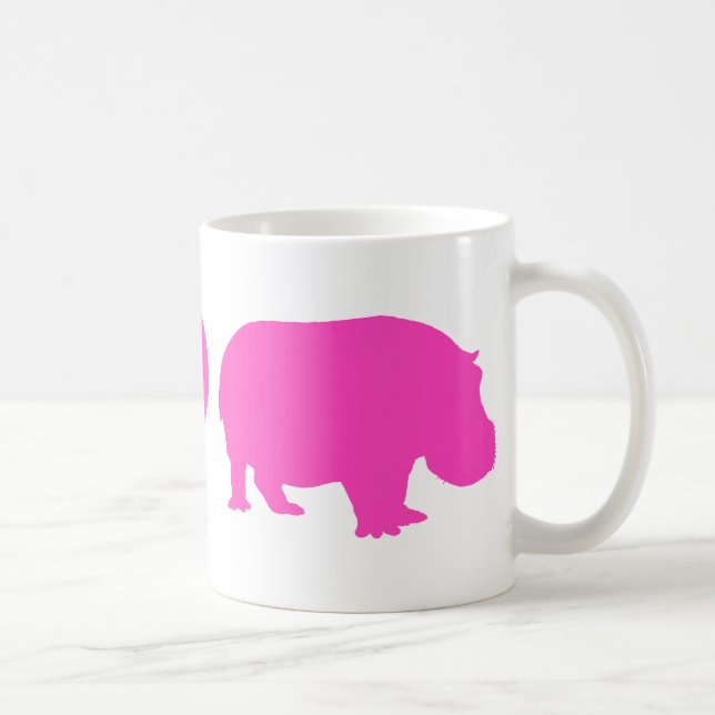 Caneca De Café Paz Rosa Amor e Hipopótamos (Direita)