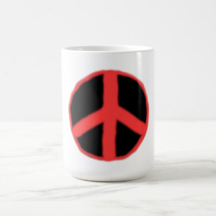 Caneca De Café Paz vermelha negra