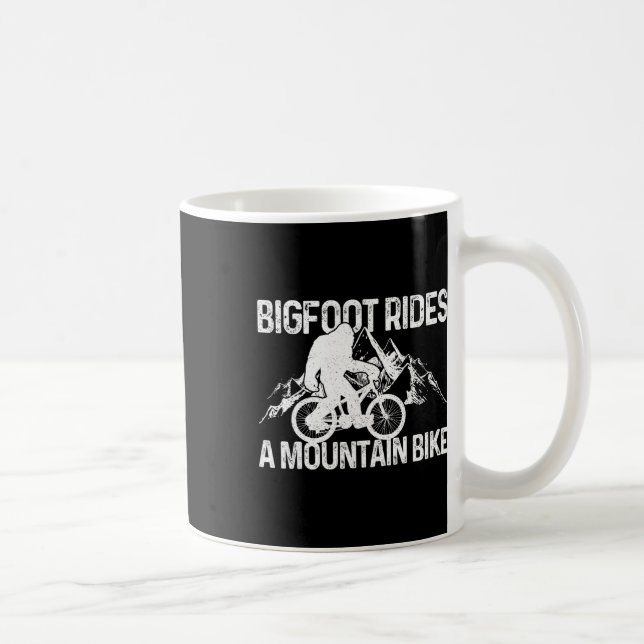 Caneca De Café Pé Grande Anda De Bicicleta De Montanha Engraçado  (Direita)