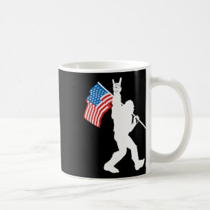 Caneca De Café Pé Grande Engraçado Rock And Roll Bandeira Dos EUA