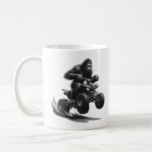 Caneca De Café Pé-grande pilotando Quadriciclo