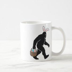 Caneca De Café Pé-Grande Sasquatch Bunny Ears Carregando Páscoa O